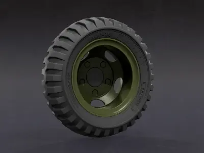 Military Truck Wheel Low-poly 3D model Low-poly 3D model