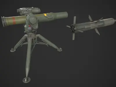 BGM-71 TOW ATGM Low-poly 3D model