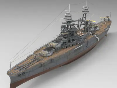 USS Arizona in various formats 3D model