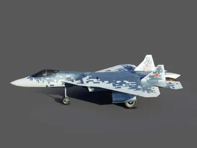 Sukhoi Su-57 Low-poly 3D model
