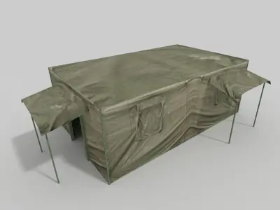 military tent Low-poly 3D model