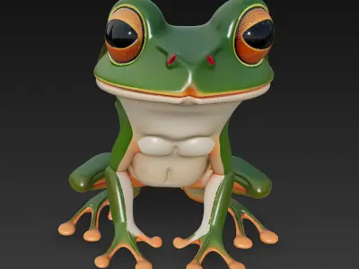 Frog Realistic 3D Model Basic - Low Poly Realistic Low-poly 3D model