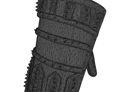 Weathered Leather Gauntlet 3D Model 3D model
