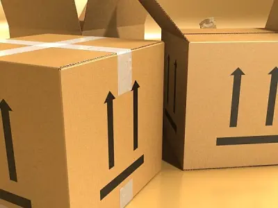 Photorealistic Cardboard Box High Res 3D model