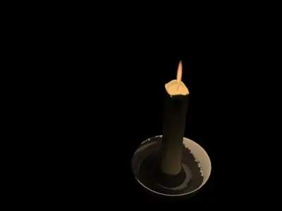 Medieval Candle Low Poly Low-poly 3D model