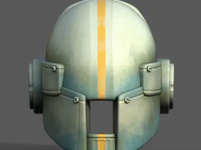 Gas mask respirator scifi futuristic 3d model  Low-poly 3D model 19