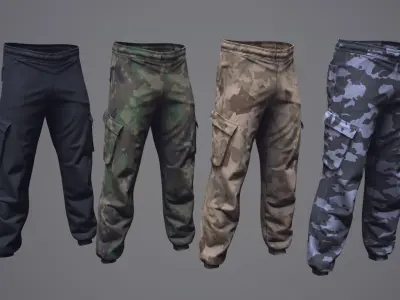 Cargo Pants 01 Low-poly 3D model