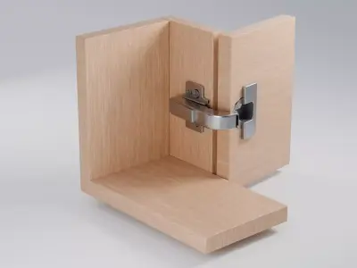 Cabinet Parallel Hydraulic Hinge 90 animated Low-poly 3D model Low-poly 3D model