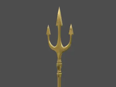 Trident golden spear 3D model