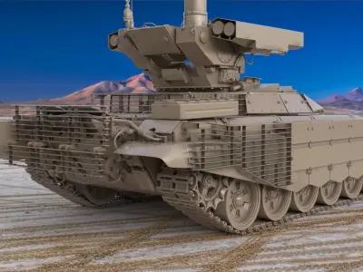 Tank Terminator BMPT 72 Clay 3D model