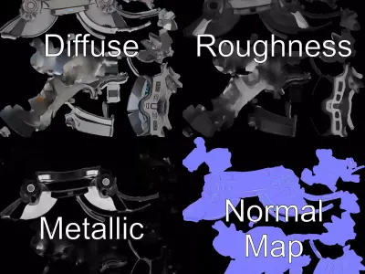 Futuristic Combat Helmet model pack Low-poly 3D model