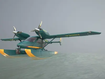 Accord-201 Floatsplane GreenYellow Livery Low-poly 3D model