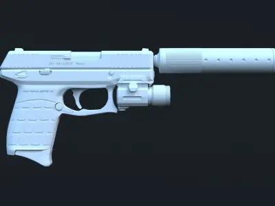 Tactical pistol High Poly 3D model