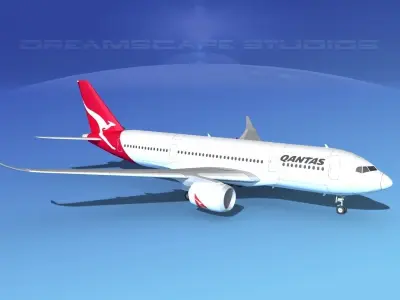 Airbus A350-800 Qantas 3D model