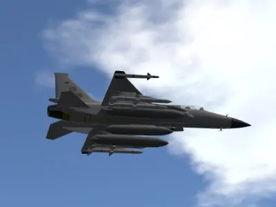 JF-17 Thunder 3D CGI Model - OBJ Format Low-poly 3D model