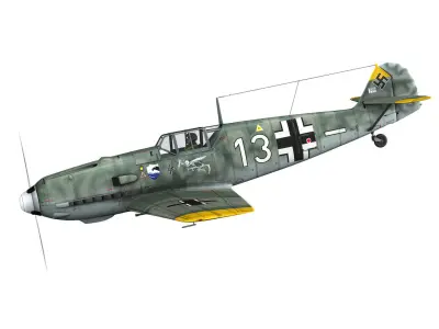 Messerschmitt - BF-109 E - White 13 3D model