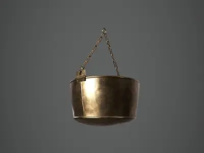 Medieval Cauldron - Hanging Low-poly 3D model