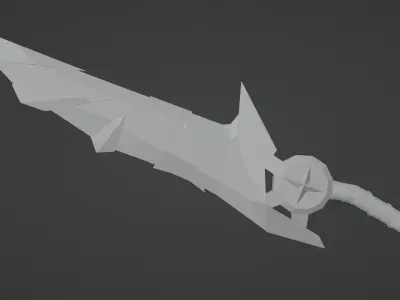 stylized golden double daggers Free low-poly 3D model