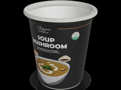 Soups and broths Mushroom Soup Low-poly 3D model
