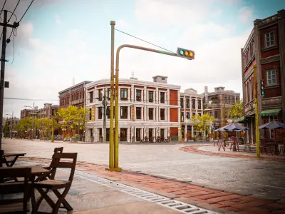 URBAN CITY SCENE WITH ALL THE ASSET 3D Model Collection