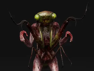 Mutant Mantis - Horror Insects Collection Low-poly 3D model
