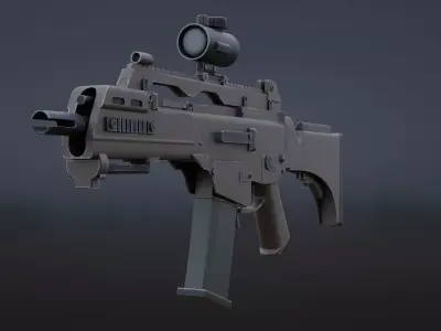 Game-Ready Low-Poly Tactical Rifle Realistic PBR Military Weapon Low-poly 3D model