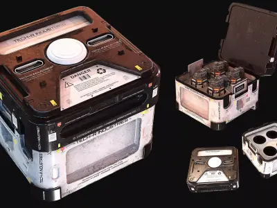 PBR Game Ready Sci-Fi Crate 3D Asset Low-poly 3D model