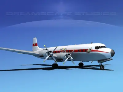 Douglas DC-7C Saturn Airways 3D model