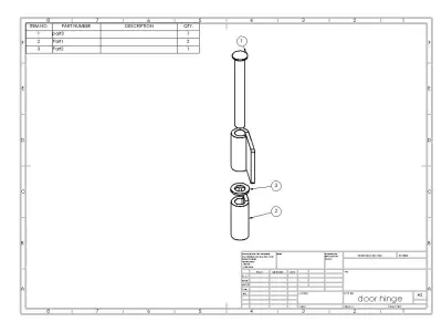 Door hinge - welding 3D model