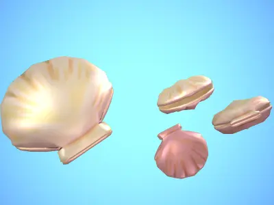 SHELL 04 CARTOON STYLIZED Low-poly 3D model