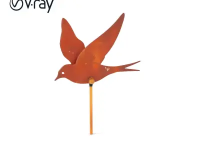 Rustic Metal Bird Weather Vane Model Pack Low-poly 3D model