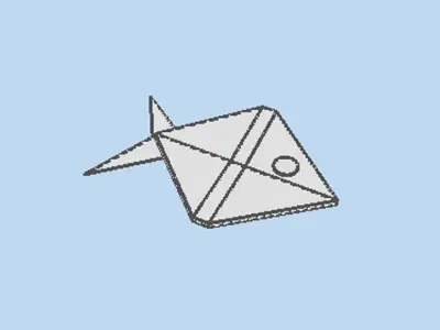 Origami - Fish 3D model