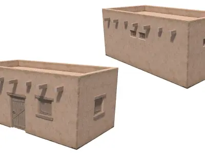 Lowpoly Ancient Desert Village Low-poly 3D model