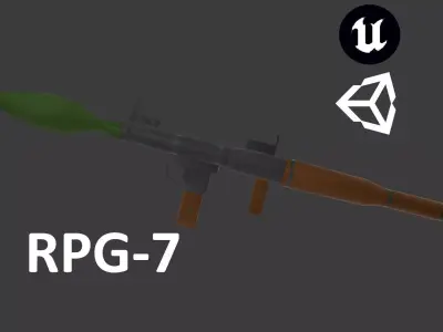 RPG-7 Rocket Propelled Grenade Low-poly 3D model