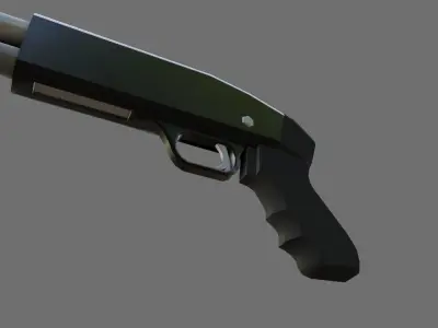 Shotgun 12 - Gun Weapon - Escopeta Low-poly 3D model
