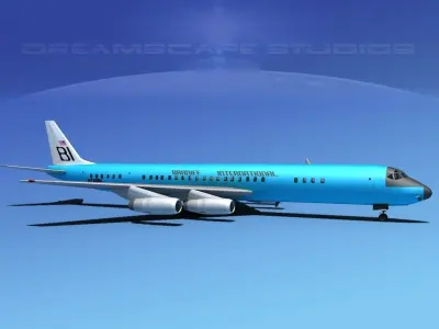 Douglas DC-8-63 Braniff International 3D model