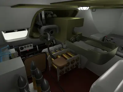 SU 100 with Interior HDRI 3D model