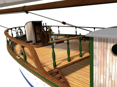 Brig - Barquetine Fidente 1920 3D model