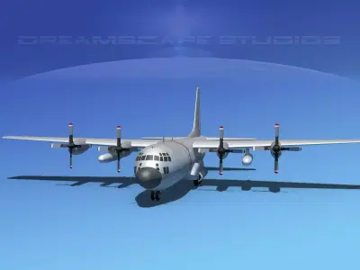 Lockheed C-130 Hercules Bare Metal 3D model