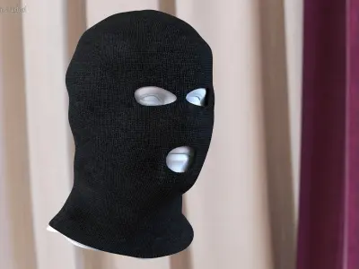 Full Face 3 Hole Balaclava Ski Mask 3D model