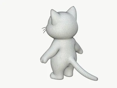 High-Quality Smiling Cartoon Cat 3D model
