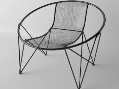 Elizabeth modern outdoor iron club chair Free 3D model