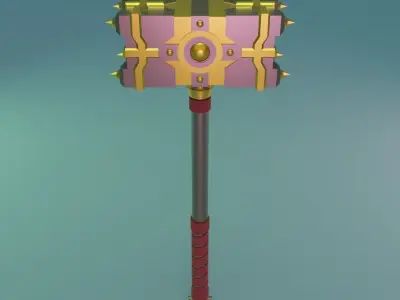 Battel heavy hammer 3D model for game 3D model