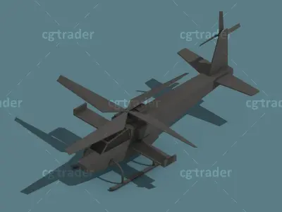 Low Poly Military Air Force Isometric Icon Low-poly 3D model