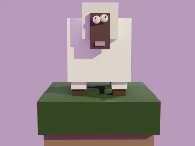 A lopoly sheep Low-poly 3D model