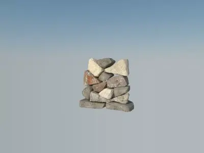 Stone pile of rocks on sky 3D model