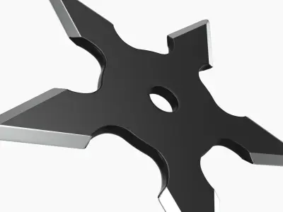 Shuriken ninja throwing knife 02 3D model