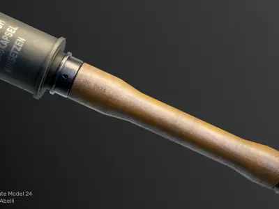 Stielhandgranate Model 24 Low-poly 3D model
