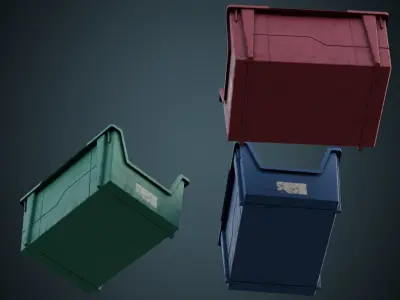 Storage Bin 1B Low-poly 3D model
