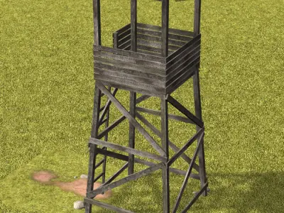 Guard tower 03 low poly Low-poly 3D model